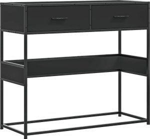 vidaXL Stolik konsolowy, czarny, 90x35x80 cm 2