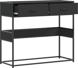 vidaXL Stolik konsolowy, czarny, 90x35x80 cm 7