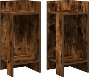 vidaXL vidaXL Stoliki boczne 2 szt. z półką, przydymiony dąb, 25,5x27x60 cm 2