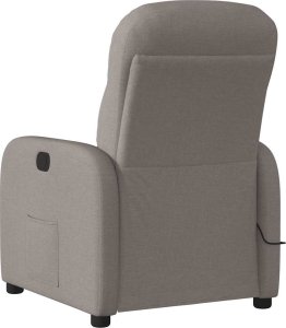vidaXL vidaXL Rozkładany fotel masujący, elektryczny, kolor taupe, tkanina 7