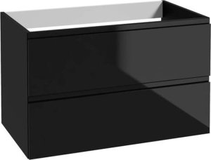 Deftrans Szafka łazienkowa wisząca czarna 80x50cm bez blatu pod umywalkę 1