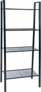 AWD Interior Regał metalowy czarny 148x61,8 cm 4 półki z ażurowej siateczki 2