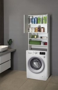 Deftrans Szafka nad pralkę biała 64x189x25cm laminowana Katania 4