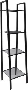 AWD Interior Regał metalowy czarny 148x37,2x34,5 cm 4 półki z ażurowej siateczki 1