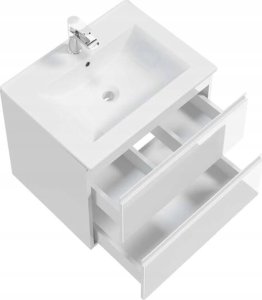 Deftrans Szafka łazienkowa biała 60x50 cm wisząca bez blatu pod umywalkę 4