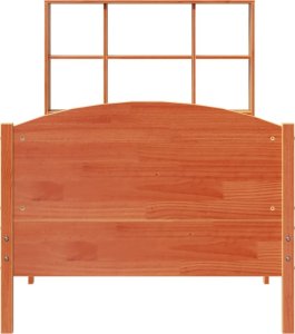 vidaXL Łóżko z regałem, bez materaca, woskowy brąz, 100x200 cm, sosna 4