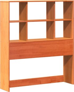 vidaXL Łóżko z regałem, bez materaca, woskowy brąz, 100x200 cm, sosna 7