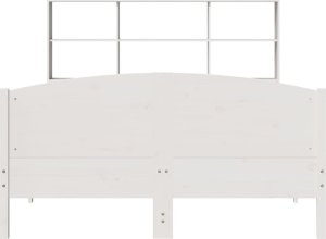 vidaXL Łóżko z regałem, bez materaca, białe, 160x200 cm, sosnowe 4