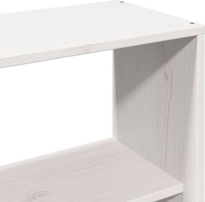 vidaXL Łóżko z regałem, bez materaca, białe, 160x200 cm, sosnowe 9