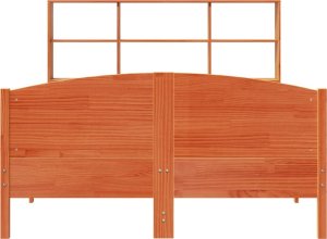vidaXL Łóżko z regałem, bez materaca, 140x200 cm, lite drewno sosnowe 4