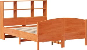 vidaXL Łóżko z regałem, bez materaca, 150x200 cm, lite drewno sosnowe 3