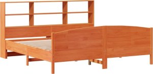 vidaXL Łóżko z regałem, bez materaca, 180x200 cm, lite drewno sosnowe 3