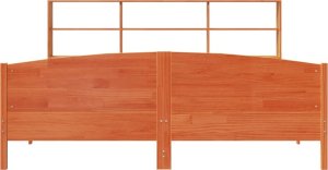 vidaXL Łóżko z regałem, bez materaca, 180x200 cm, lite drewno sosnowe 4