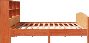 vidaXL Łóżko z regałem, bez materaca, 180x200 cm, lite drewno sosnowe 5