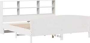 vidaXL Łóżko z regałem, bez materaca, białe, 180x200 cm, sosnowe 3