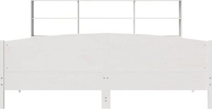 vidaXL Łóżko z regałem, bez materaca, białe, 180x200 cm, sosnowe 4