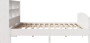 vidaXL Łóżko z regałem, bez materaca, białe, 180x200 cm, sosnowe 5