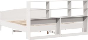 vidaXL Łóżko z regałem, bez materaca, białe, 180x200 cm, sosnowe 6