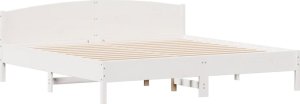 vidaXL Łóżko z regałem, bez materaca, białe, 180x200 cm, sosnowe 8