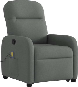 vidaXL Podnoszony fotel masujący, rozkładany, ciemnoszary, tkanina 4