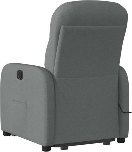vidaXL Podnoszony fotel masujący, rozkładany, ciemnoszary, tkanina 7