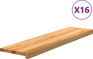 vidaXL Stopnie schodowe, 16 szt., jasnobrązowe, 100x25x2 cm 1