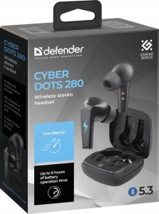 Słuchawki Defender Słuchawki douszne bezprzewodowe CYBERDOTS 280 gaming Czarne 7