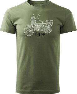 Topslang Koszulka z motocyklem na motor Honda 550 Four legend męska khaki REGULAR M 1
