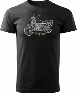 Topslang Koszulka z motocyklem na motor Honda 550 Four legend męska czarna REGULAR L 1