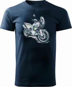 Topslang Koszulka z motocyklem na motor Husqvarna Norden 901 męska granatowa REGULAR L 1