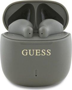 Słuchawki Guess Guess Bluetooth headphones GUTWSJ14ESGE TWS + docking station taupe Printed Classic Logo 1
