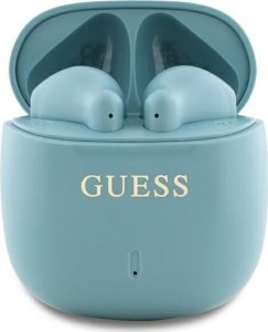 Słuchawki Guess Guess Bluetooth headphones GUTWSJ14ESGQ TWS + docking station turquoise/turquoise Printed Classic Logo 1