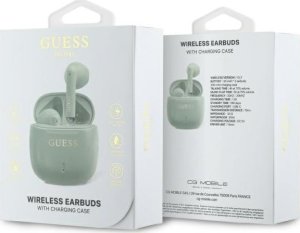 Słuchawki Guess Guess Bluetooth headphones GUTWSJ14ESGN TWS + docking station green/green Printed Classic Logo 4