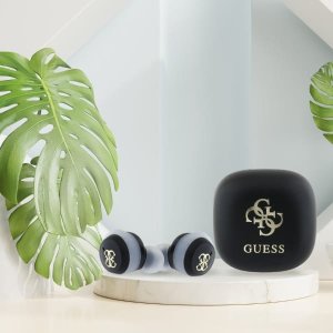 Słuchawki Guess Guess Bluetooth headphones GUTWSJ144ESK TWS + docking station black/black Iridescent 4G Printed Logo 9