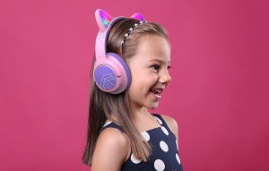 Słuchawki PowerLocus Bobo Cat Ears Kids fioletowe 7