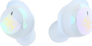 Słuchawki Guess Guess Bluetooth headphones GUTWSJ144ESH TWS + docking station white/white Iridescent 4G Printed Logo 11