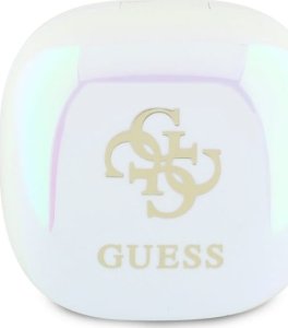 Słuchawki Guess Guess Bluetooth headphones GUTWSJ144ESH TWS + docking station white/white Iridescent 4G Printed Logo 3