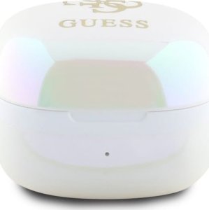 Słuchawki Guess Guess Bluetooth headphones GUTWSJ144ESH TWS + docking station white/white Iridescent 4G Printed Logo 4