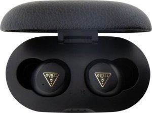 Słuchawki Guess Guess Bluetooth headphones GUTWSPGTSPSK TWS + docking station black/black Grained Classic Logo 3