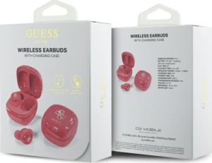 Słuchawki Guess Guess Bluetooth headphones GUTWSJ144ESF TWS + docking station fuchsia/fuschia Iridescent 4G Printed Logo 6