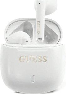 Słuchawki Guess Guess Bluetooth headphones GUTWSJ14ESGH TWS + docking station white/white Printed Classic Logo 1
