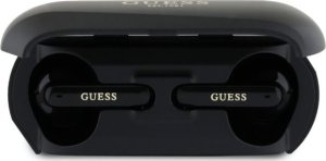 Słuchawki Guess Guess Bluetooth headphones GUTWSC2MCDSK TWS + docking station black/black Elongated Metalic Printed Logo 3