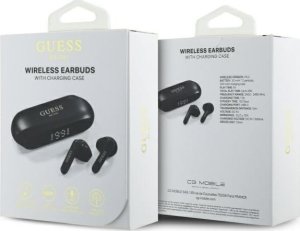 Słuchawki Guess Guess Bluetooth headphones GUTWSC2MCDSK TWS + docking station black/black Elongated Metalic Printed Logo 7