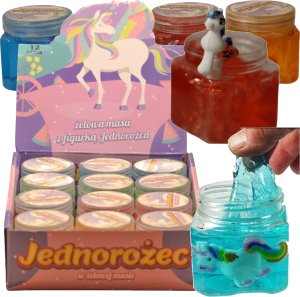 Sferazabawek 12 sztuk zestaw Slime glut masa w słoiczku  płynna plastelina jednorożec pony żelowa sensoryczna elastyczny 1
