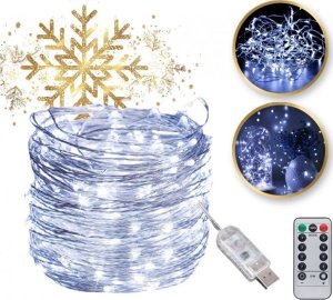 Lampki choinkowe Światełka lampki na żyłce 200 LED USB + programator ZIMNE BIAŁE LAMP38B 1