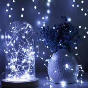 Lampki choinkowe Światełka lampki na żyłce 200 LED USB + programator ZIMNE BIAŁE LAMP38B 5