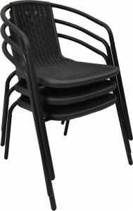 Bergamo Zestaw ogrodowy jadalniany na taras BERGOMO dla 6 osób czarny 4