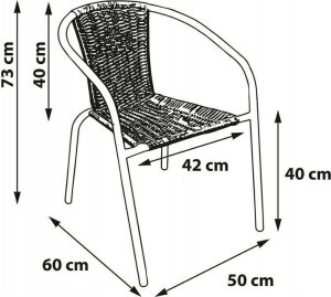 Bergamo Zestaw ogrodowy jadalniany na taras Stół BERGOMO 140x80 dla 6 osób brązowy 3