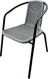 Zestaw ogrodowy kawowy na taras dla 6 osób stół fi90 i krzesła szary 5