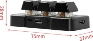 Klawiatura PCsensor Mini programowalna klawiatura macropad PCsensor czarna 3